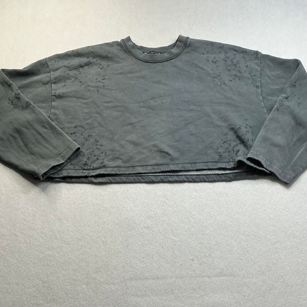 Zara Women's Grey and Green Shirt
